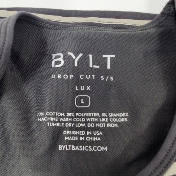 BYLT LUX DROP CUT SHORT SLEEVE CARBON STRIPE ATHLETIC SHIRT TOP MEN SIZE LARGE - Picture 7 of 11